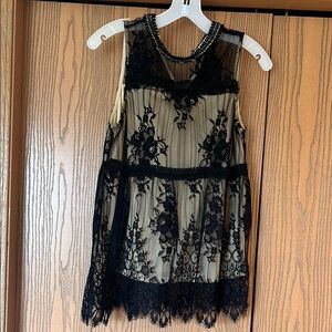 Black Lace Sleeveless Top